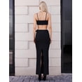 thumbnail image 3 of Vestido BELLA BARNETT con corsé negro recortado 6D Flower Bodycon, 3 of 3