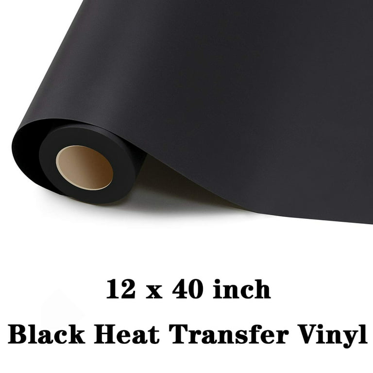 HTV Heat Transfer Vinyl Rolls-12x40 Black HTV Vinyl, Iron on Vinyl for  Cricut & Silhouette Cameo - Easy to Cut & Weed for DIY Heat Vinyl Design -  Black 