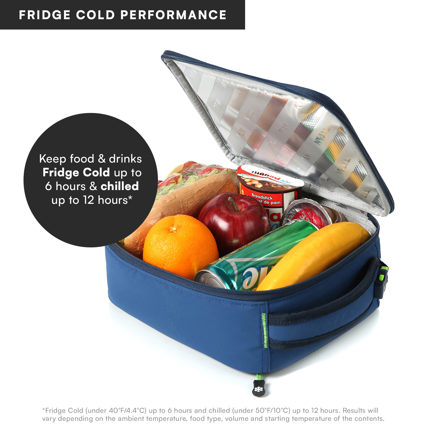 Titan by Arctic Zone Fridge Cold Insulated Lunch Box with Reusable Ice Walls - Nightfall