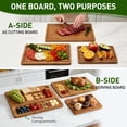 thumbnail image 2 of Bamboo Cutting Boards for Kitchen Non Toxic Solid Wood Chopping Board Non Plastic Wooden Cutting Boards Small Fruit Meat Charcuterie Board Hardwood Cutting Board Set Bread Chauratri Serving Boards, 2 of 3