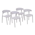 thumbnail image 1 of Set 4 Sillas Comedor Apilables Plástico Interior Exterior Gris Eke, 1 of 9
