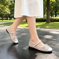 thumbnail image 7 of CHICVOMEY Women’s Mesh Mary Jane Ballet Flats Bow Knot Square Toe Soft Sole Shoes Breathable Slip On Flats with Adjustable Buckle Strap for Casual Office Summer Daily Wear, 7 of 7