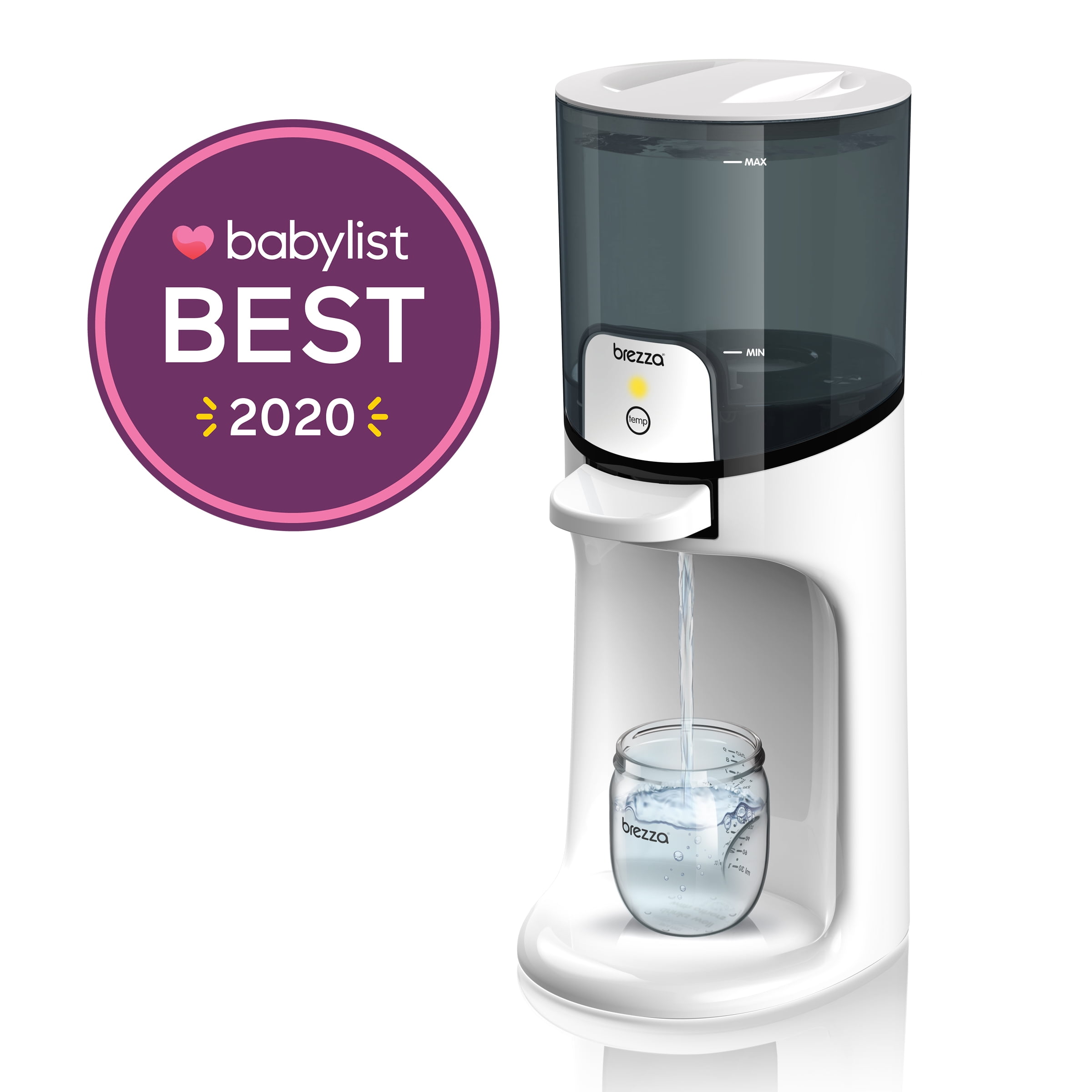 Baby Brezza Instant Warmer  Instantly Dispense Warm Water at Perfect Baby Bottle Temperature - Traditional Baby Bottle Warmer Replacement - Fast Baby Formula Bottles 24/7  3 Temperatures