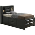 thumbnail image 3 of JERFIT Modern Full Size Platform Bed with Storage Drawers, Black Bed Frame with Headboard, Durable Particle Board, Space Saver Bedroom Furniture, 3 of 5