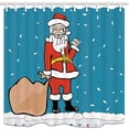 thumbnail image 1 of RYLABLUE Rideau de Douche en Tissu Polyester avec Père Noël et Sac dans la Neige 66x72 Pouces, 1 of 1