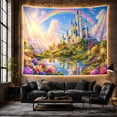 thumbnail image 6 of Mountain Lake Fairytale with Castle Tall Slender Spires, Mystical Fantasy for Space Lovers, Galaxy Room Decor, Mother'S Day Gift, Tapestry Wall Hanging for Bedroom and Dorm, 6 of 7