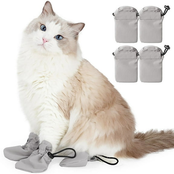 Cat Boots Scratch Protector Adjustable Soft Pet Feet Covers for Indoor Cats Grooming Bathing Shaving Visits Non Durable Design