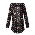 thumbnail image 4 of Resicozy Valentines Shirts For Women Long Sleeve Shirt Valentine Day Crewneck Top 2026 Love Heart Printed Graphic Pullover Black L, 4 of 5