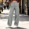 thumbnail image 2 of Lcvrioyc Wide Leg Pants for Women High Waisted Loose Pants Business Work Trousers with Pockets Fall Outfits(Gray,Small), 2 of 7
