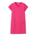 thumbnail image 4 of asdoklhq Summer Dresses for Women Plus Size Cotton and Linen Short Sleeve V Neck Party Dress, 4 of 4