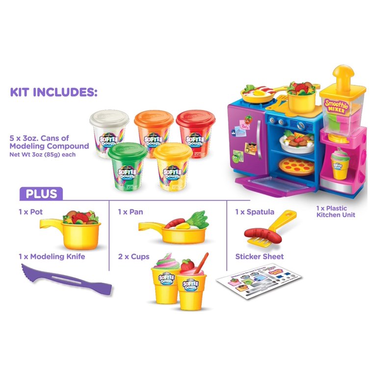 Cra-Z-Art Softee Dough Multicolor Mealtime Fun, 1 Dough Set