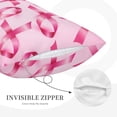 thumbnail image 5 of EasygdpBreast Cancer Ribbons Awareness Polyester Fiber Double-Sided Pillowcase,Super Soft,Comfortable And Luxurious Pillowcase,Not Easy To Break Or Deform- 20"X30", 5 of 9