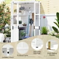 thumbnail image 5 of Yoneston 63'' Height Garden Wood Storage Cabinet Outdoor Tool Storage Shed, Mini Greenhouse Cold Frame with Waterproof- Roof and Lockable Door for Backyard,Patio, Lawn, White, 5 of 7