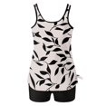 thumbnail image 4 of longantii Womens Swimsuits Tankini Two Piece Fashion Printed Blouson Tank Tops Tummy Control Modest Swimsuits with High Waist Swim Shorts Tankini Swimwear Gray L, 4 of 7