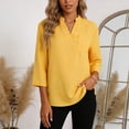 thumbnail image 5 of QGJZVUNL Business Casual Outfits for Women V Neck Shirts with Chest Pockets Dressy Wotk Tops Size XL, 5 of 7