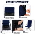 thumbnail image 2 of Funda Desmontable para Silla de Oficina PiccoCasa Con Cierres y Tiras para Silla Rotativa Azul marino Medio, 2 of 11