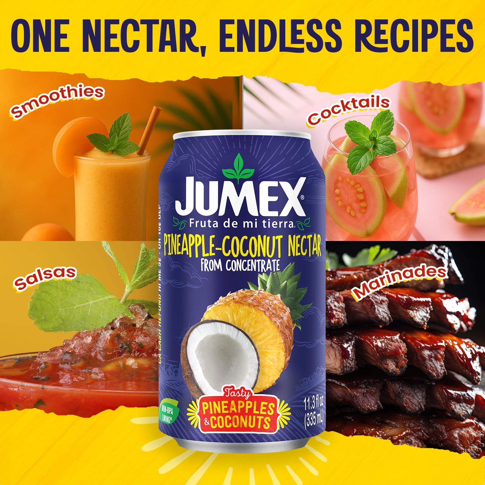 (12 pack) Jumex Pineapple Coconut Nectar Juice, 11.3 fl oz