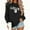 Black, variant on Womens Sweatshirts Casual Cored Corduroy Pullover Tops Oversized Long Sleeve Crewneck Shirts
