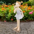 thumbnail image 3 of Northlight Girl with Butterfly Outdoor Garden Statue - 29", 3 of 8
