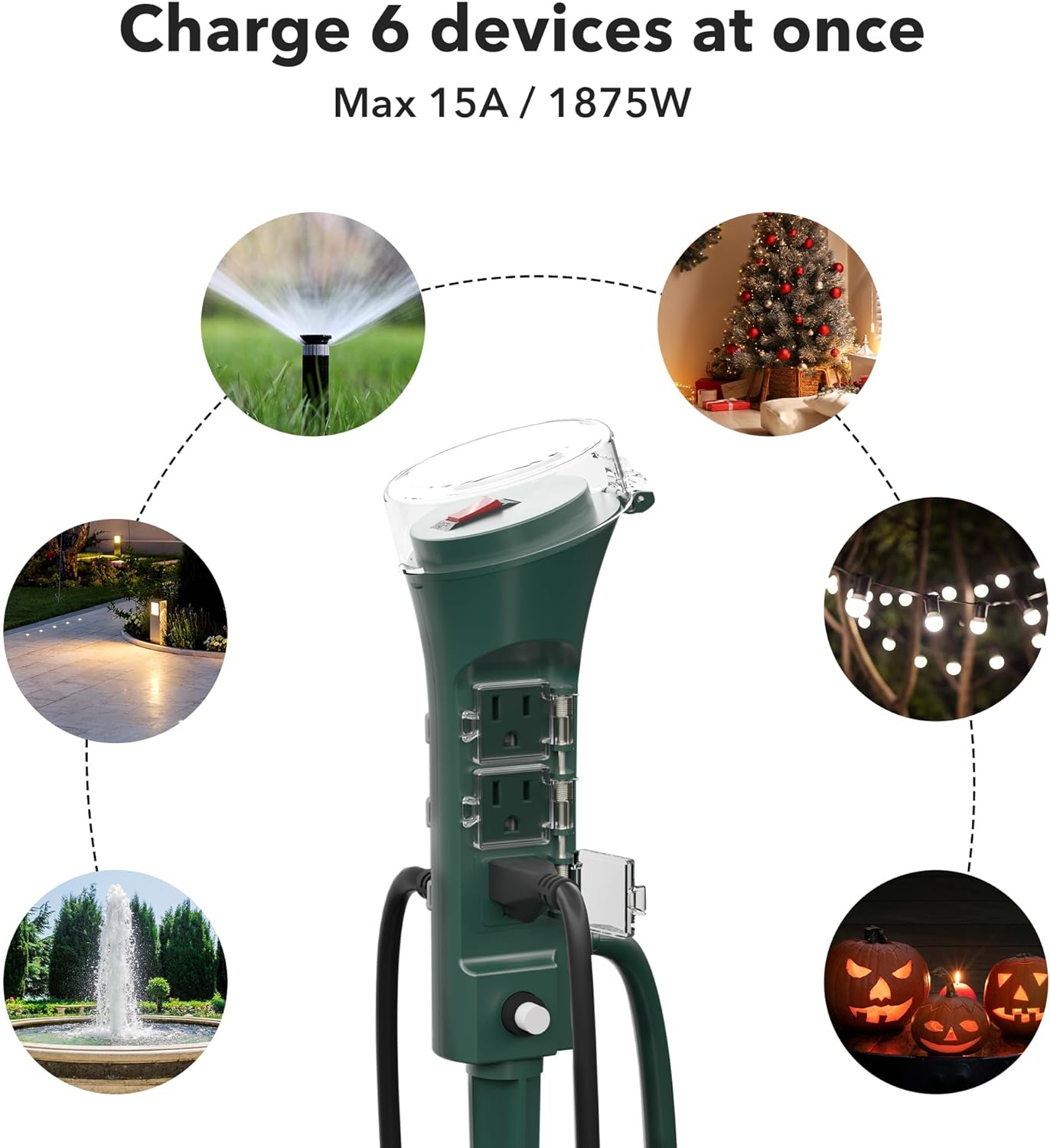 BN-LINK Outdoor Power Stake with 6 Outlets, 6ft Cord photo 4