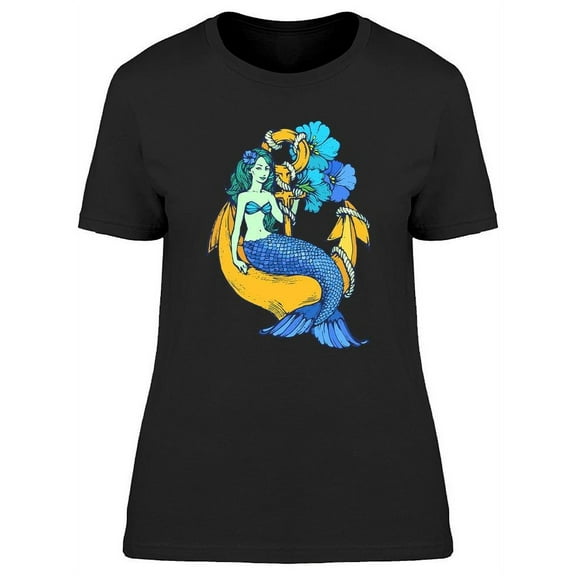Mermaid Sitting On Anchor. T-Shirt Women -Image by Shutterstock, Female Small