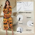 thumbnail image 6 of Xoenoiee Pumpkin Star Print Women Zip Up Robe Comfy Nightgowns Housecoats Halloween Long Sleeve Bathrobe Breathable Sleepwear with 2 Pockets, XL, 6 of 7