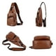 thumbnail image 5 of Mochila bandolera de piel para hombre con puerto USB, 5 of 9