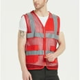 thumbnail image 4 of Toptie Unisex US Big Mesh Volunteer Vest Zipper Front Safety Vest with Reflective Strips and Pockets-Purple-US M, 4 of 7