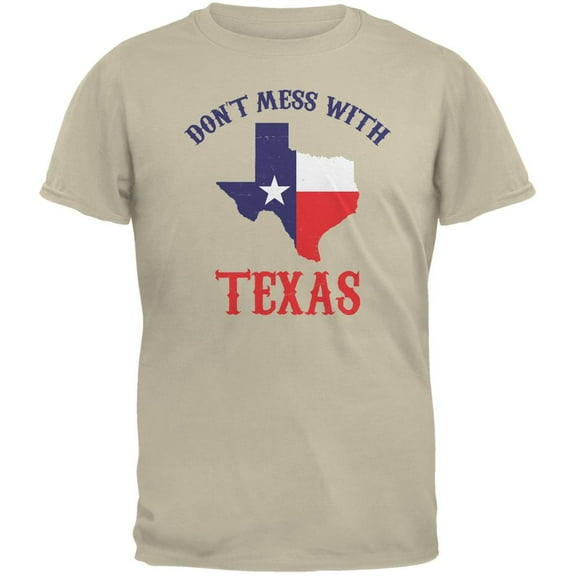 Don't Mess With Texas Sand Adult T-Shirt - Medium