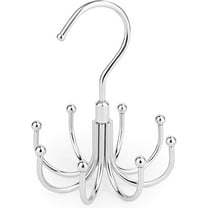 LANTWOO Belt Hanger, Rotatable Belt Rack Closet Accessories Organizer, Max 24 Storage Capacity, Space Saving Hanging Holder Storage Hook for Belt, Bra, Tank Top, Tie, Scarf, Purse (Silver)