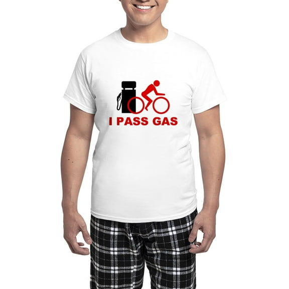 CafePress - I PASS GAS Bicyclist Men's Light Pajamas - Men's Light Loose Fit Cotton Pajama Set