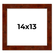 14x13 Walnut Brown Veneer Real Wood Picture Frame Width 1.75 inches | Interior Frame Depth 0.5