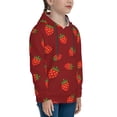 thumbnail image 3 of Salouo Strawberry Pattern Hoodie Sweatshirt for Youth, Fall Pullover Hoodie Sweatshirt Long-Sleeve Pullover Hooded Sweatshirt-X-Large, 3 of 6