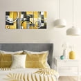 thumbnail image 2 of Yellow and Grey Abstract Geometric Circle Canvas Wall Art Rustic Lemon Yellow Prints Artwork for Living Room Bedroom Wall Decoration, 2 of 6