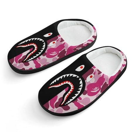 

Bape Shark Camo Bape Shark Camo Slippers for Kids Cute Soft Plush Anti-slip Fluffy Fuzzy House Slippers Warm Soft Plush Non-Slip Indoor Outdoor Slip-on Shoes for Boys Girls
