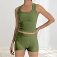 thumbnail image 2 of Aihuaihua Women's Casual Solid Color Slim Fit Tank Top and High Waist Shorts Two Piece Summer Outfit, 2 of 9