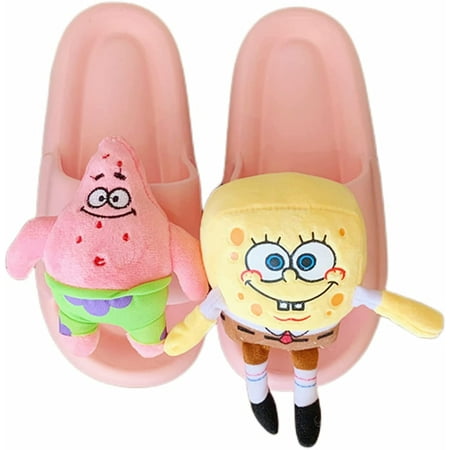 

Spongebob Slippers，Cartoon Beach Slippers For Men And Women Cloud Slippers Pillow Slippers Bathroom Sandals Very Comfortable With Padding Thick Bottom Sandals