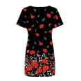 thumbnail image 5 of gakvbuo Summer Dresses For Women Plus Size Dress Casual Printed Tshirt Dresses Loose Short Sleeve Boho Beach Dress Crew Wedding Guest Dresses Sundresses Club Dresses, 5 of 8
