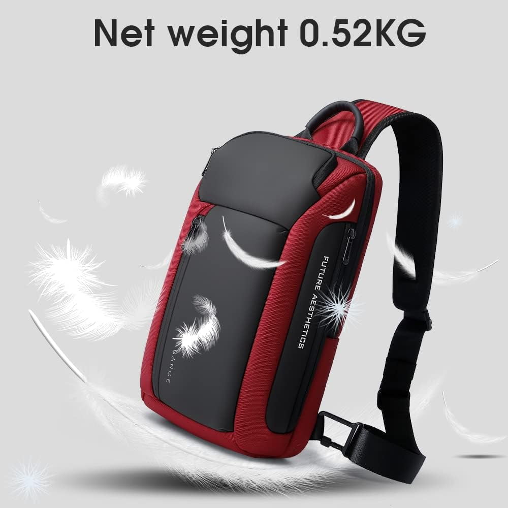 BANGE Waterproof Men's Sling Bag, Large Capacity Crossbody Backpack Durable