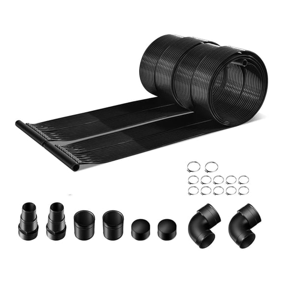 Solar Pool Heater, 2.5 x 10 Feet In-Ground/Above-Ground Swimming Pool Heating System, Weatherproof Pool Warmer, Portable Solar Panel Heater for Outdoor Roofs (10 FT)