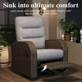 thumbnail image 2 of LayinSun Oversized Wicker Outdoor Swivel Glider Recliner with Adjustable Backrest & Footrest, Patio Reclining Lounge Chair - Set of 2, 2 of 7