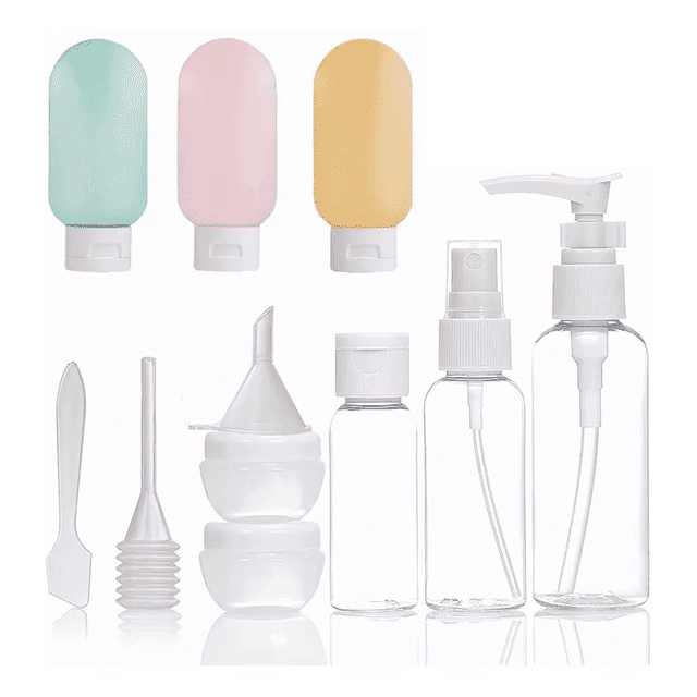 Contenedores De Viaje 11 Piezas Botella Viaje De Silicona Botella blanca + flocada