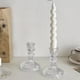 thumbnail image 3 of Candelabros Retro de Vidrio Transparente, Ideales para Velas de Pilar, Bodas y Fiestas. B, 3 of 5