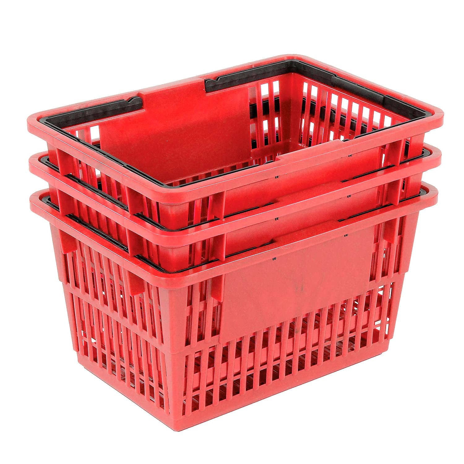 Good L ® Large Shopping Basket with Plastic Handle 33 Liter 19-3/8"L x 13-1/4"W x 10"H Red