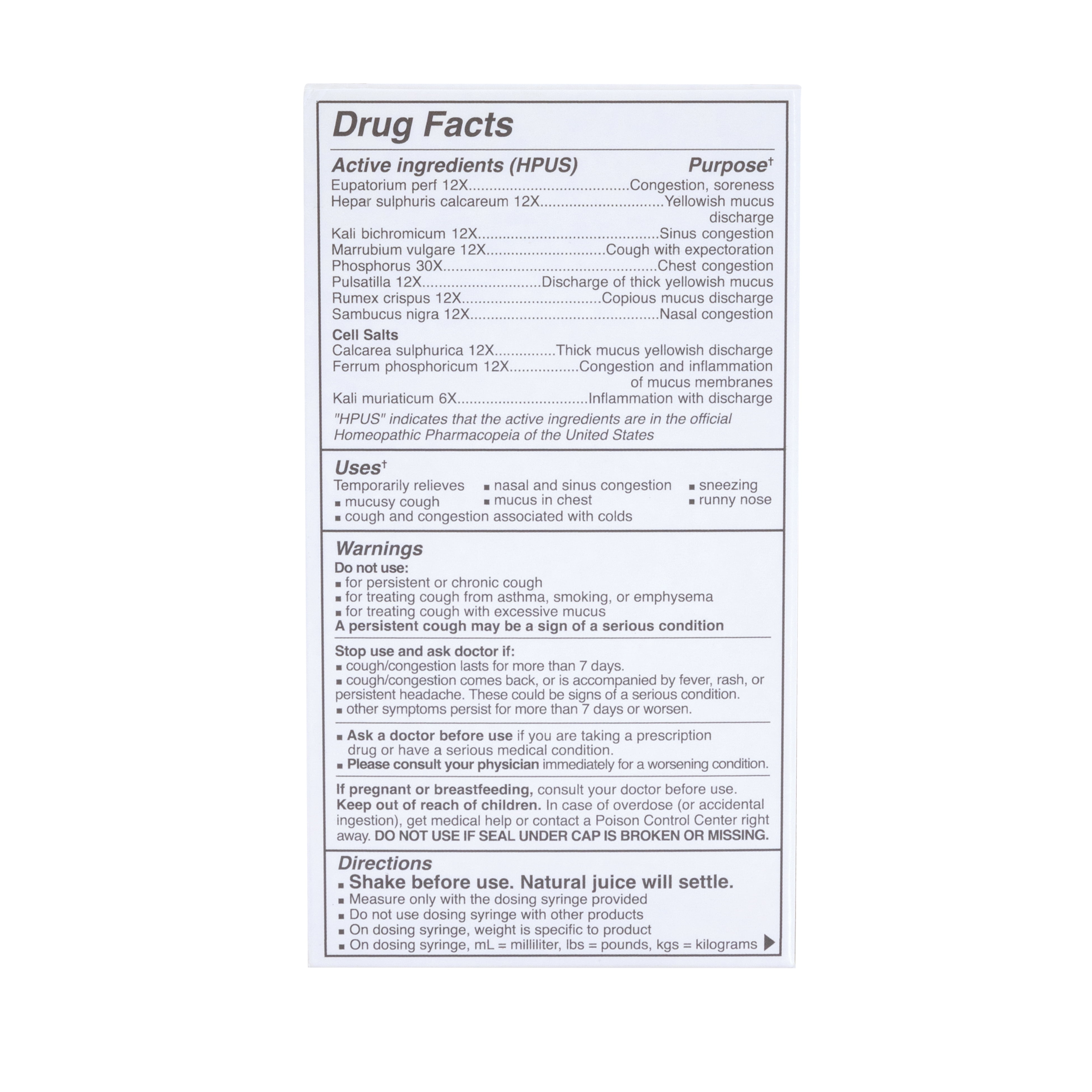 Dr. Talbot's Homeopathic Infant Mucus and Cold Relief with Cell Salts, 4 fl oz