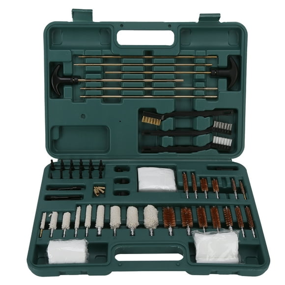 FYBTO Pipeline Cleaning Kit Universal Bore Cleaning Tool with Plastic Box for Pipeline Barrel CleaningMilitary Green Plastic and Cloth-090405