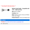 thumbnail image 2 of Window Crank Handle - Compatible with 1979 - 1980 Ford Pinto, 2 of 2