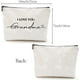 thumbnail image 2 of Bolsa de maquillaje con la frase "Te amo abuela", bolsa de lona para cosméticos, bolsa multiusos de polialgodón con cremallera, neceser de viaje, monedero, 2 of 9