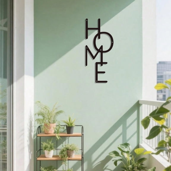 Minimalist Black Metal 'HOME' Wall Art – Modern Vertical Farmhouse Sign for Living Room, Entryway | Rustic Industrial Home Decor | Housewarming Gift, Wedding Present | Unique Wall Hanging for home