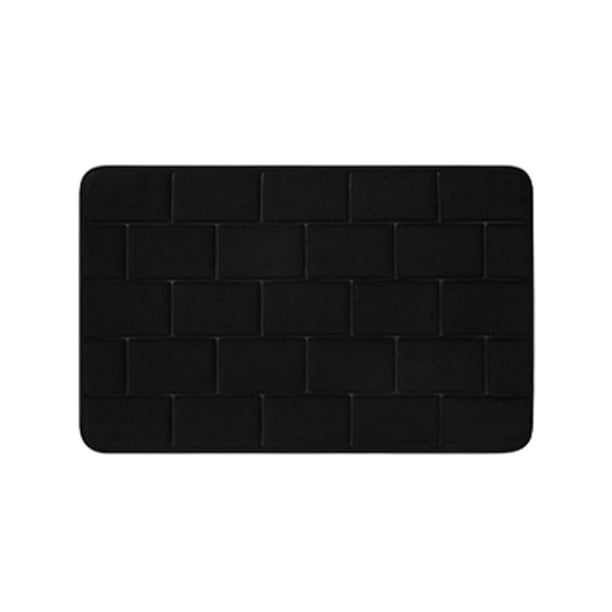 Naiovety Alfombrilla de baño con parte inferior antideslizante de poliéster que no se desprende de las alfombras para una buena sensación de Juegos de accesorios de baño Negro
